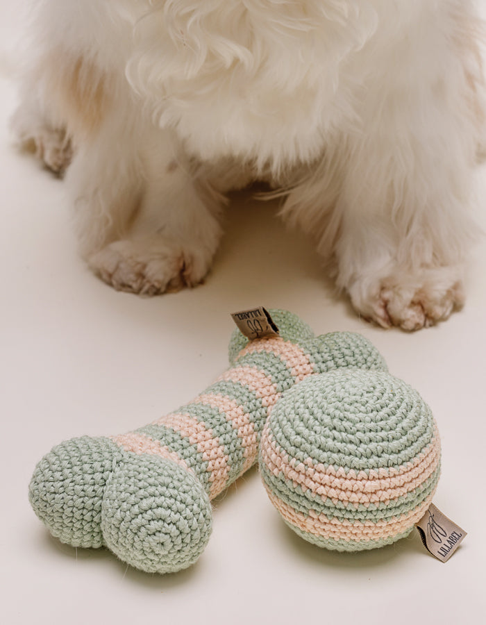 Crochet organic cotton bone toy LILLY meadow