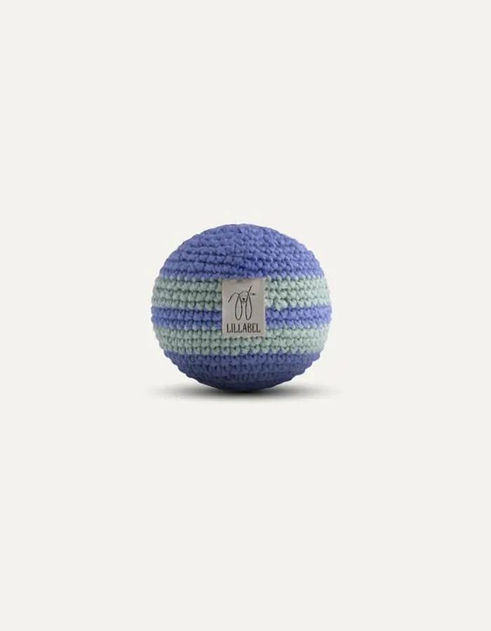 Piłka szydełkowa z bawełny organicznej RAINBOW green & blue