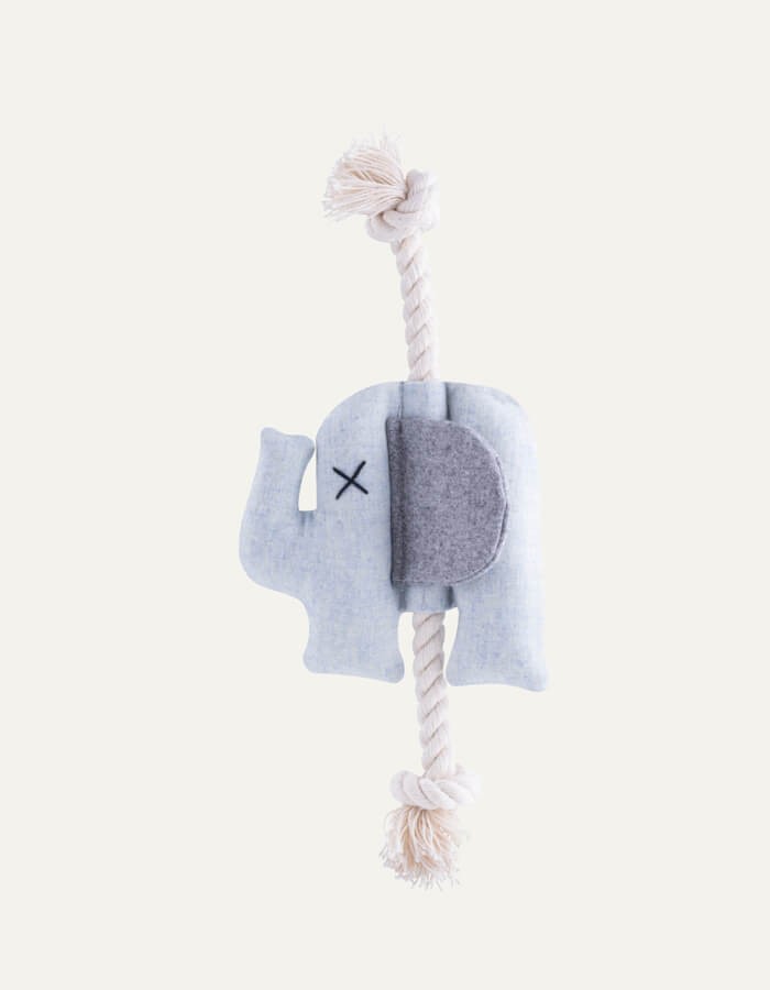 Plush dog toy with rope EMMA the elephant