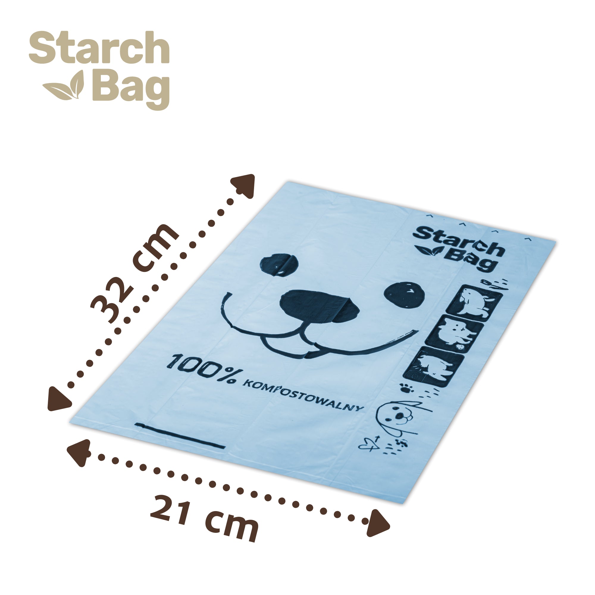 STARCHBAG BIO dog poop bags, 15 pcs., blue