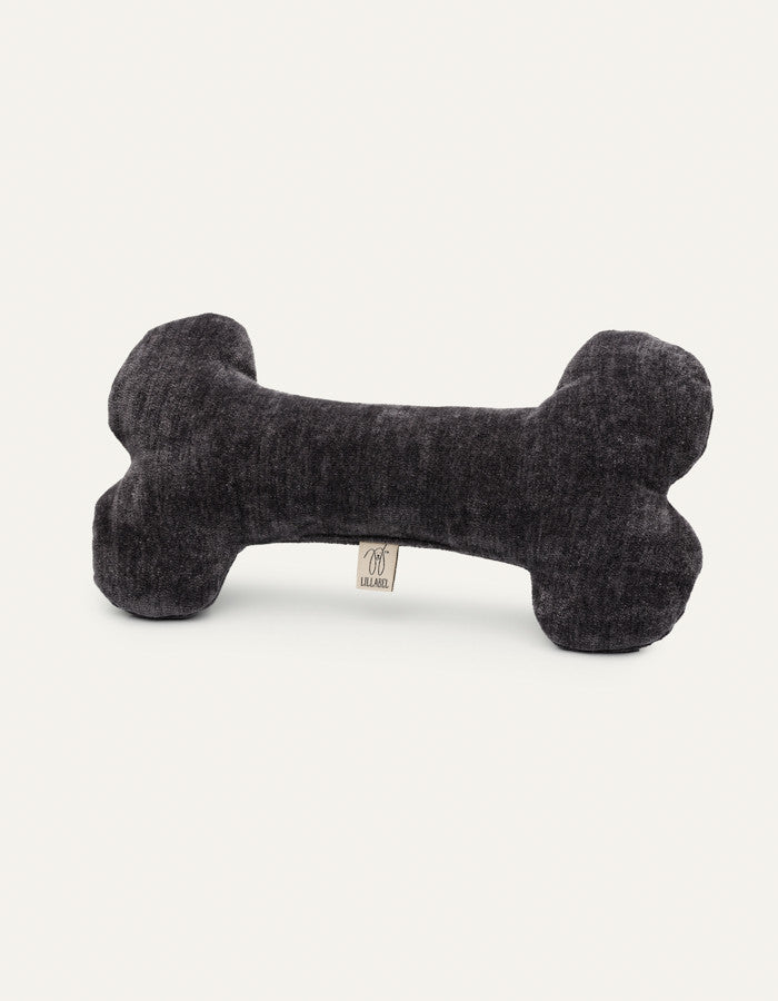 Plush dog bone toy FETCH charcoal