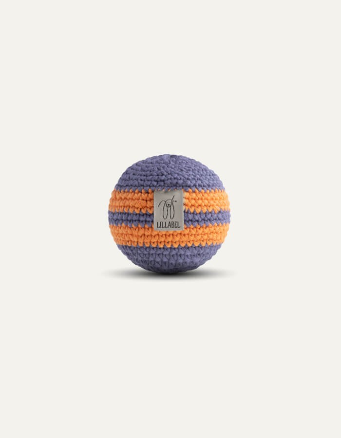 Crochet organic dog ball RAINBOW orange