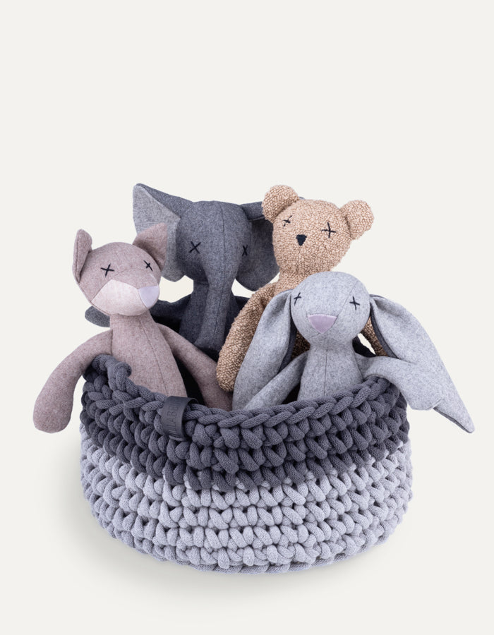 Toy basket PLAYTIME light grey & graphite *recycled material*