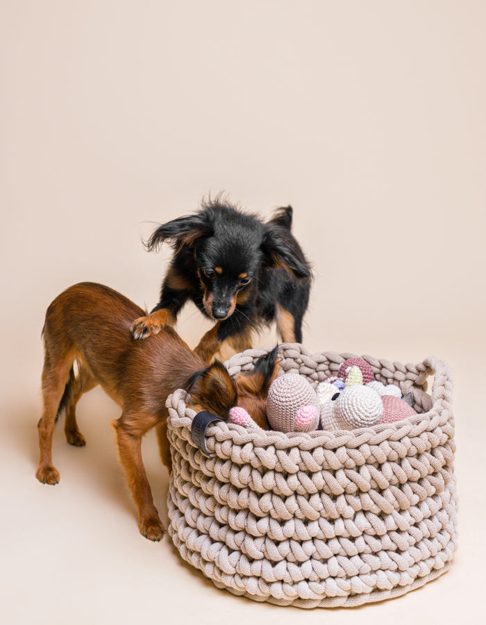 Toy basket PLAYTIME cream & beige *recycled material*