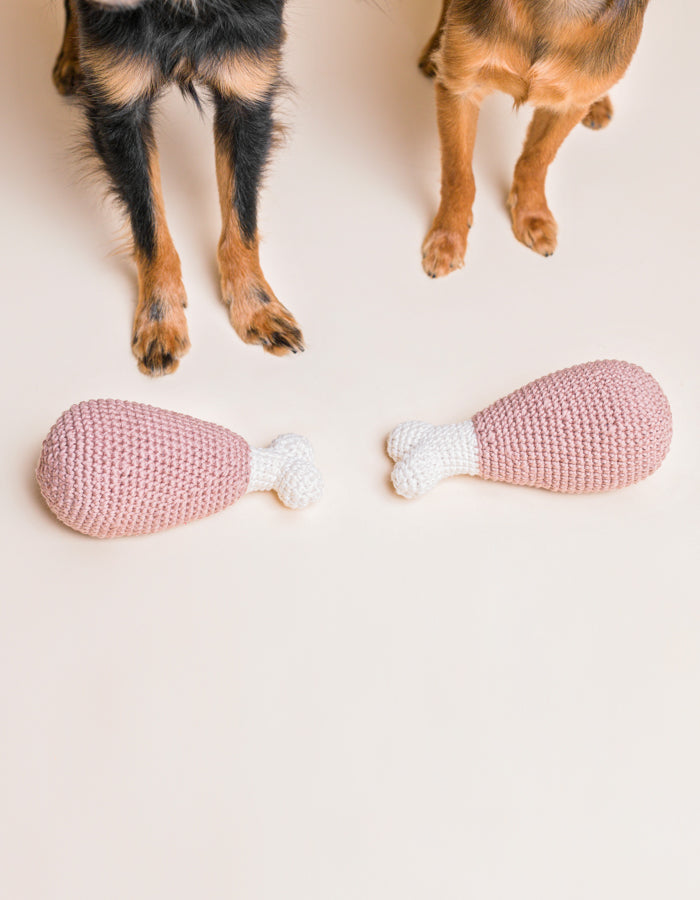 Crochet dog toy CHICKEN