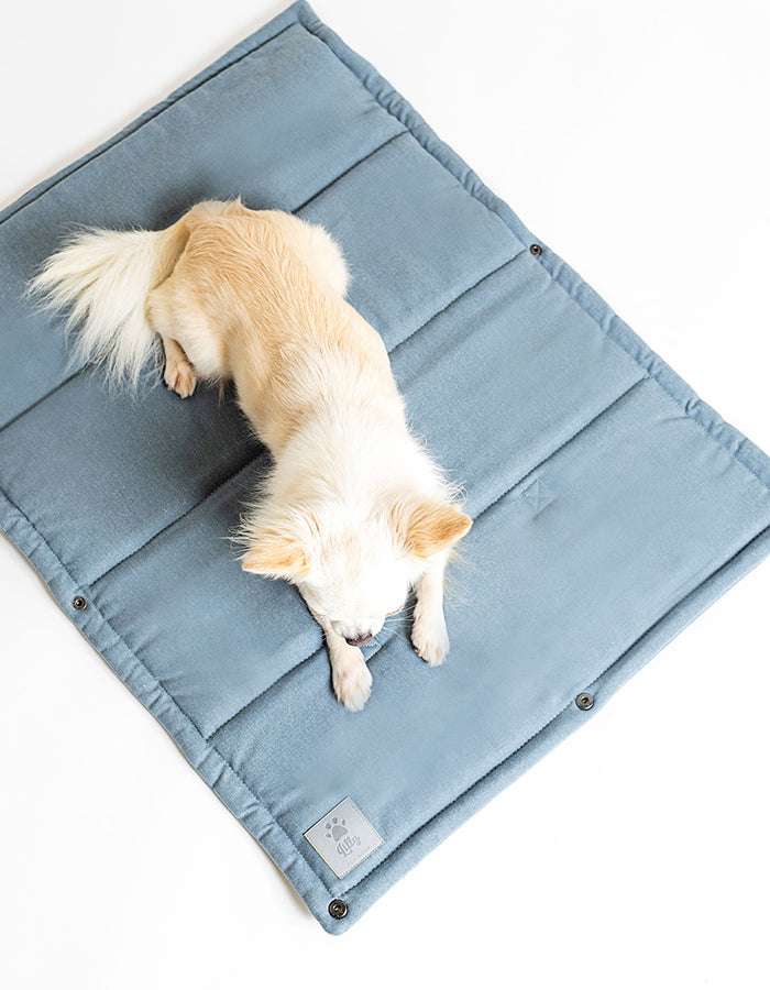 Travel mat for dog or cat HAMPTONS sky blue