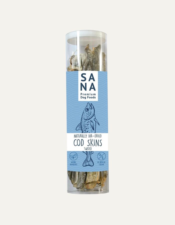 Chrupiące skręcone pałeczki z dorsza dla psa (150 g) SANADOG